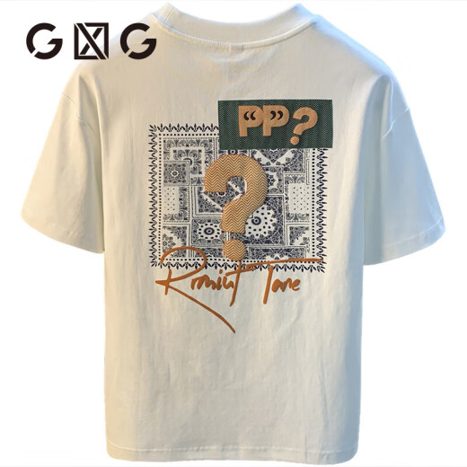 Camiseta de manga corta Glxlg Camiseta de moda de verano de verano Xinjiang Xinjiang Neck Hidlleved Men's Top T White 2 [ZJ1047 Fit Version] L Adecuado para 109-123 Jin [Jin iguala 0.5 kg]
