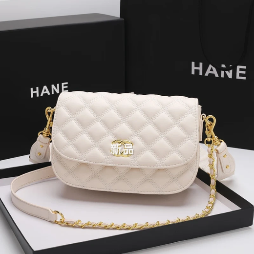 Xiang Xiaoxiang Style Bag Women's New Xiaoxianger Handbag Fashion Diamond Bag Women's Genuine Leather One-Shoulder Crossbody Bag Black