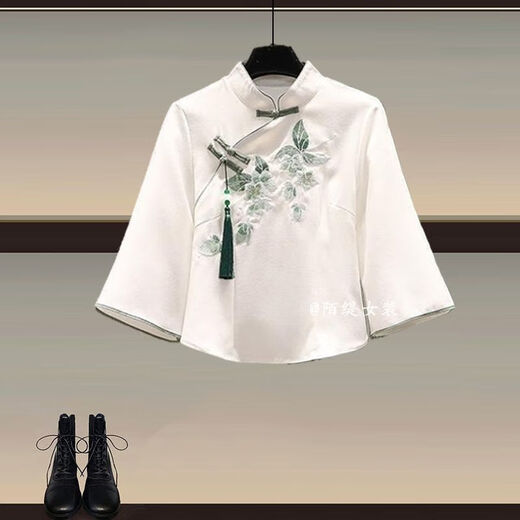 GTYUWVG Mint Green Mambo Style New Chinese Hanfu Top Dress Women's 2025 Spring and Summer New Chinese Style Horse Mask Skirt Set 1289 Pink Horse Mask Skirt Single 3XL Recommended 160-180Jin [Jin equals 0.5 kg]