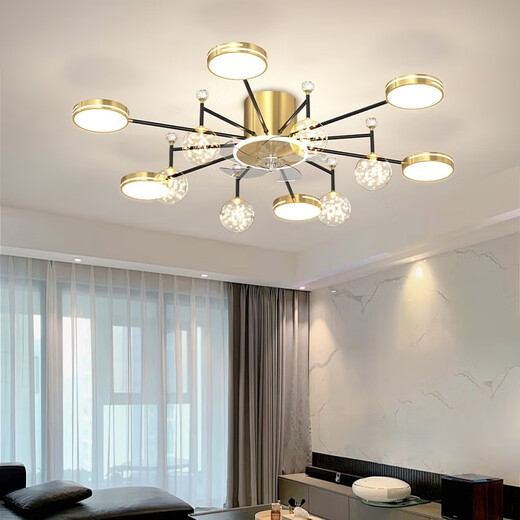 Opple Lighting 2025 Neues Schlafzimmer Lüfter Leuchte Esszimmer Deckenleuchte integrierter unsichtbarer intelligenter Schüttelkopf Einfacher Hauptraum 5012 Schwarzschüttler Kopf 50 cm Schüttelscheibe