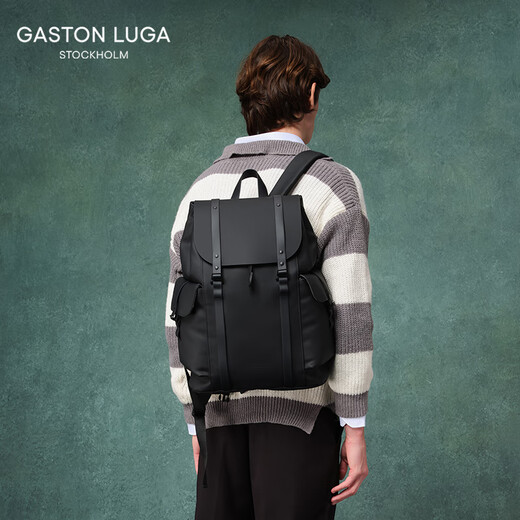 GASTON LUGA Backpack 16-inch Backpack Large Capacity Travel Computer Bag Campus Style School Bag Valentine's Day Gift Elegant Black
