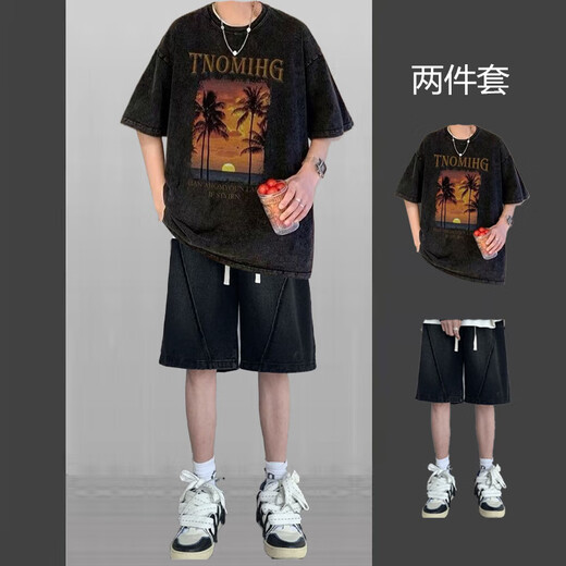 Shuying (Shuying) Американский ретро-ретро-футболка для футболки с коротки