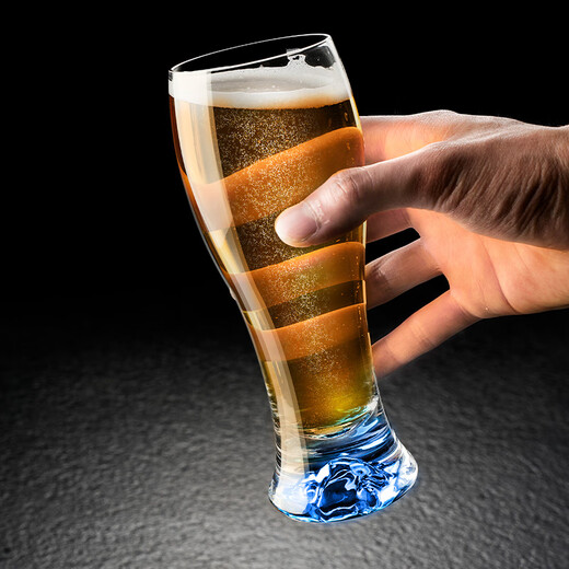 Luxury Flowers2025 New Blue Mountain Craft Beer Cup High-end Light Luxury Crystal Glass Large Capacity Water Cup Draft Beer Cup for KTV 1 Pack Blue Mountain 320ml Beer Cup No Specifications