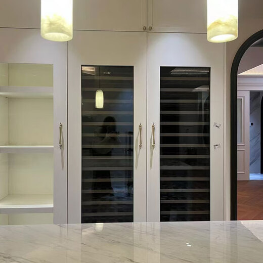 DBERLAN Embraco variable frequency air-cooled built-in red wine cabinet, constant temperature wine cabinet, cigar cabinet, tea beverage cabinet, can be hung outside the kitchen cabinet door panel, seamless installation for home use, variable frequency can be hung outside the door + single temperature, 116 bottles