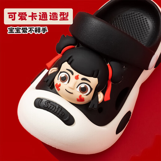 Young Hero Little Nezha Slippers Ao Bing Children's Summer Sandals for Boys and Girls Baotou Croc Shoes Beach Sandals Light Brown Nezha 6001 19 Inner Length 19cm Size 190 Suitable for Feet Length 18cm