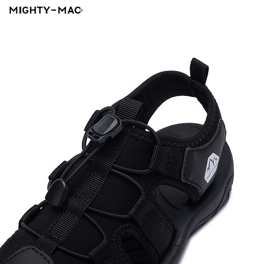 MIGHTY-MAC Children's Shoes for Boys and Girls Baotou Anti-collision Sandals Summer New Outdoor Breathable Velcro Children's Sports Sandals Black 28 Recommended Foot Length 17.5cm