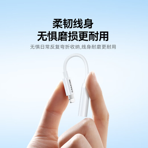 山泽苹果耳机转换线 Lightning转3.5mm  耳机3.5转接头 适用于iPhone手机音频转换 LT352-P