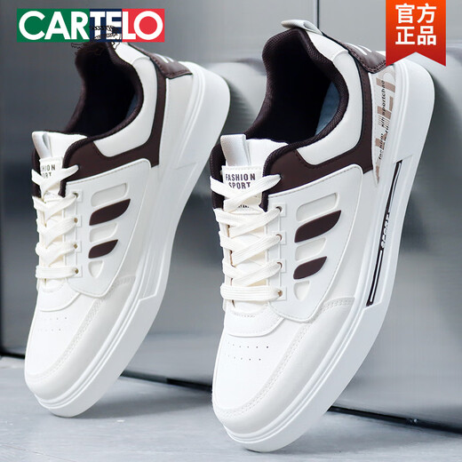 卡帝乐鳄鱼（CARTELO）2025夏季新款鞋子男小白鞋韩版潮鞋百搭防臭休闲男鞋运动透气板鞋 9910白色 40