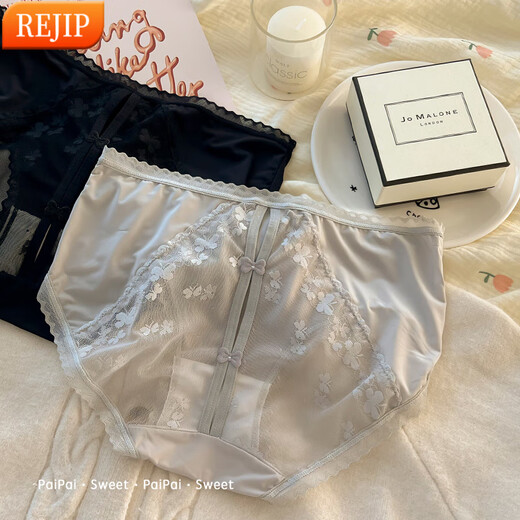 REJIP sexy underwear for women, mulberry silk crotch 2025 new French pure lace hollowed-out shorts for girls Y3899-skin color L 100-120Jin[Jin equals 0.5 kg]