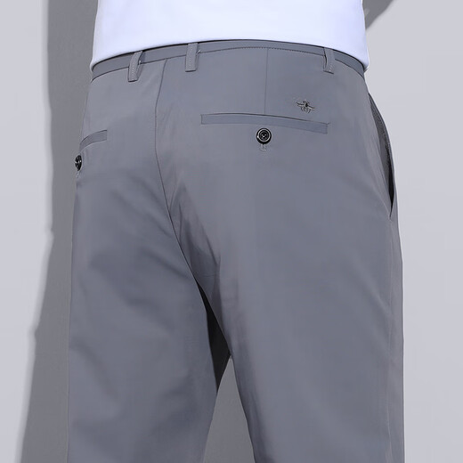 GY Yageol Spring and Summer Casual Pants Men's Straight Slim Trousers Light Business Draping Elastic Ice Wire No-scalding Anti-Wrinkle 5009 Black (No Fleece Style) Regular 31 [2 feet 4]