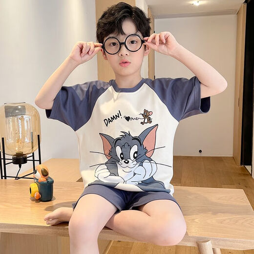 Disney Boys Pyjamas Kinder Sommer Neue Saison Dünne Baumwoll-Kurzärmel-Anzug Little Boy Mode große Kinder süße Heimkleidung TT-K-N-XX-695-LJT 120 HIGH 120-130CM