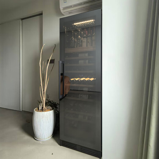 DBERLAN Embraco frequency conversion air-cooled embedded red wine cabinet constant temperature wine cabinet wine cabinet tea beverage refrigerator independent embedded dual-use high configuration level 1 energy efficiency JC318 mirror glass-frequency conversion dual temperature 109 bottles