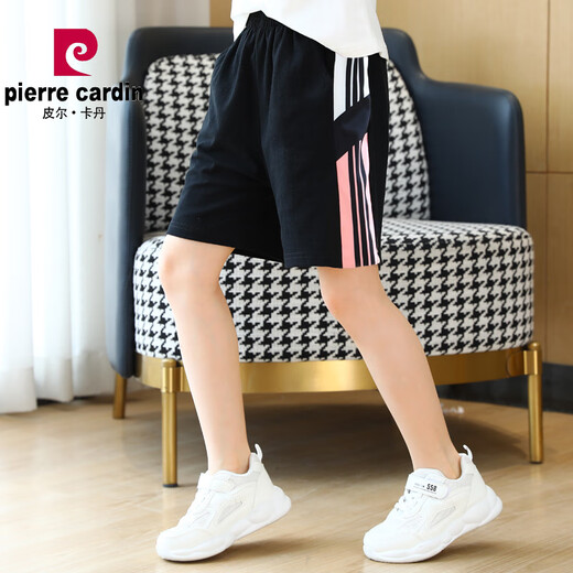 皮尔卡丹（pierre cardin）女童套装夏季薄款冰丝速干短裤宽松休闲中大童儿童运动t恤两件套 5597黑色短裤+723粉色T恤冰丝短 120 cm
