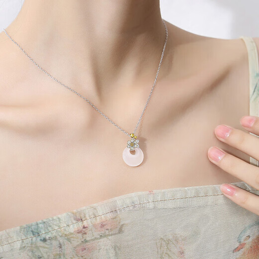 Dirholl Twelve Peanuts Platinum Necklace for Women PT950 Fashionable and Versatile Clavicle Chain Birthday Gift for Wife and Girlfriend June Lotus Pendant & PT950 Platinum Necklace Free Engraving - Greeting Card Writing - Exclusive Gift Box