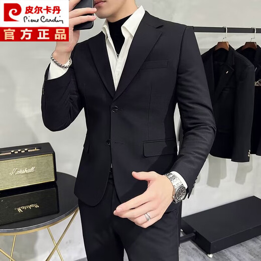 皮尔卡丹2025新款男士轻熟风西装外套棕色复古休闲西服修身高质感外搭上衣 棕色高质感西服 单件外套 XL 130-145斤