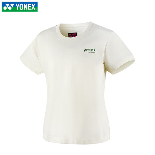 Yonex 2025 Nouveau badminton uniforme hommes et femmes T-shirt à manches courtes Yy Protection environnementale selon Selon Style Concours Femme 16835Cr (456) Ice Beige M