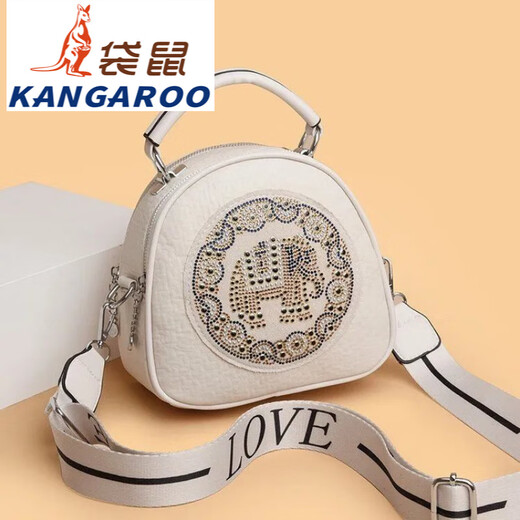 Kangaroo 2025 Nueva capa superior Plaza de vaca Small Reddone Red Red Red Red Red Red Red Red Red Red Red Red Red Round Sbowing Strap de un hombro Crossbody Bag Versátil