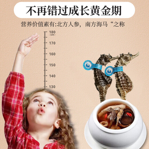 海马药材一公一母大型海马干泡酒组合六角海龙海麻雀滋补汤料礼盒 1对2克（公母2只9-11cm）