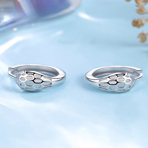 Bovia pt950 platinum earrings for women, platinum earrings, earrings, simple men's snake-shaped earrings, birthday girlfriend gift, platinum snake earrings, weighing about 3.25-3.45 grams