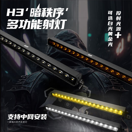 SUV汽车长条射灯中网前杠黄金光射灯越野车行李架射灯攻路战士H3 H3- 41寸 1047mm单白灯