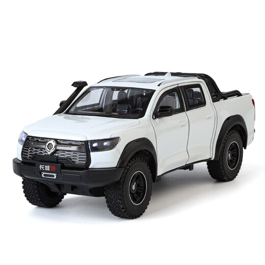 越野玩具车 长城炮皮卡车模型儿童越野车汽车模型仿真合金车模 长城炮皮卡【红色】+维修车间 皮卡车