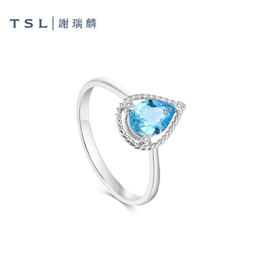 Xie Ruilin (TSL) geometric charm crystal series semi-precious stone water drop love ring for girls 63894-63896 63894 water drop No. 13 circle