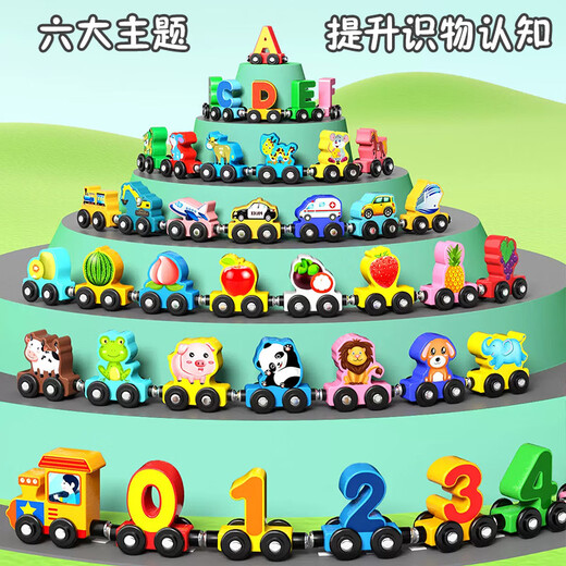 磁性数字小火车玩具儿童拼装磁力积木宝宝男孩女孩节日生日礼物 磁性【十二生肖】认知早教玩具