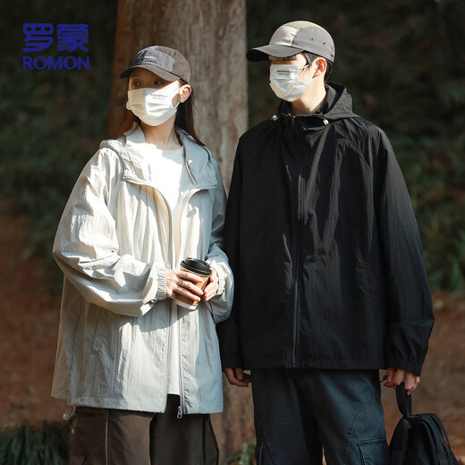 ROMON sun protection clothes for men summer ice silk breathable loose skin clothes outdoor fishing jacket men YF60 light gray 4XL