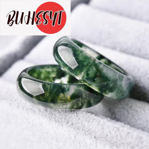 Buhesyt Aquatic Agate Ring One Picture Ice Tipo de flores flotantes Fuxin Index de Calcedonia Verde Finger Failable Personalizado Hembra G3897