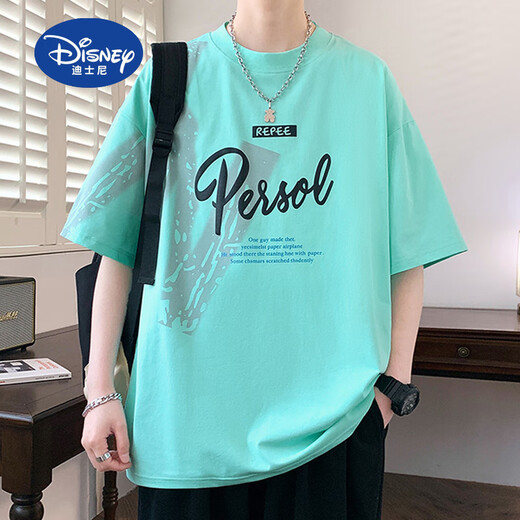 迪士尼（Disney）青少年夏季新款短袖t恤男孩学生宽松帅气冰丝半袖上衣服大童男装 693米色 170 M 80-95斤