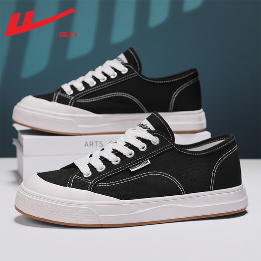 Warrior official canvas shoes men's shoes summer low top versatile classic casual sports white shoes men's shoes black 41