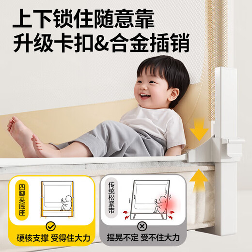 
Wishing home anti-fall mosquito net rack 1.82 meters real Class A anti-fall fence for infants and children's bedrooms for home installation and reinforcement Rococo [Patentable lifting and fixed base] 2m*1.8m*1.7m real Class A丨full bottom super strong anti-fall