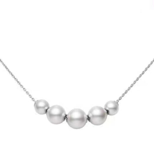 Shengbei 6A almost flawless perfect circle Aurora 5-8mm seawater Akoya smile chain gypsophila clavicle chain sterling silver k gold chain k gold chain seawater akoya pearls