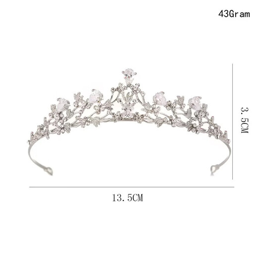 Jingli Jingda Crown Tiara for Women High-end 2025 Bridal Crown Goddess Hair Accessories Birthday Gift for Women Exquisite, High-Grade and Practical Flower Sparkling Diamond Zircon Crown High-end Gift Box