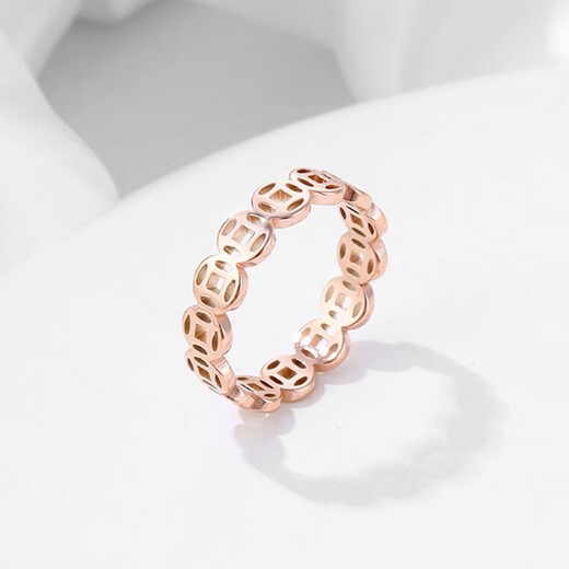 Rongxia money comes from all directions, titanium steel non-fading ring, gold pigment ring, prosperous and partial wealth transfer for men and women, gold No. 11