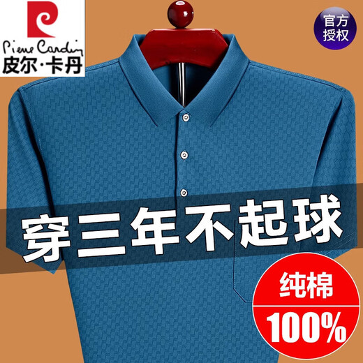 
Pier Cardin 2025 new pure cotton short-sleeved T-shirt for men's summer top POLO shirt real pocket casual half-sleeved T-shirt for men 6636 red M 16590-120Jin [Jin equals 0.5 kg]