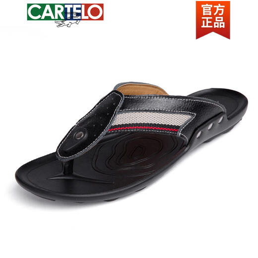 Cartelo Summer Flip Sandalias casuales para hombres Sandalias de playa impulsadas por la playa de cuero coreano sin deslizamiento de las sandalias de arrastre al aire libre 826 blanco 39