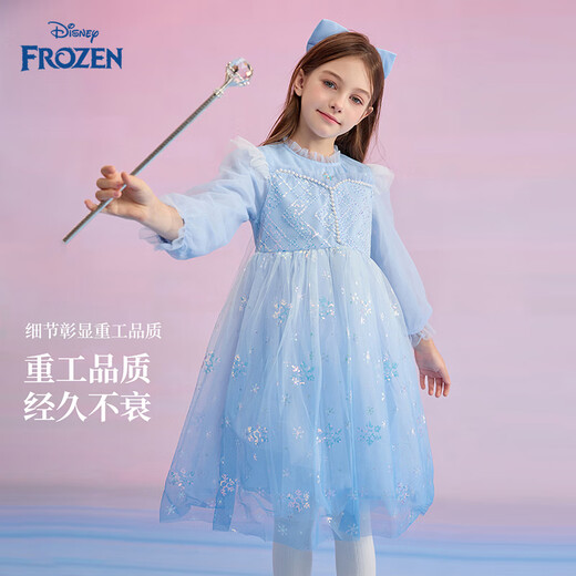 Disney Elsa Girls Princess Dress Dress Girls Autumn Clothing Autumn 2025 New New Product Birthday New Year's Day Dress Dress