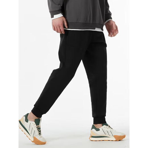 阿迪达斯（adidas）男裤冬季新款小脚裤子运动裤针织收口休闲跑步长裤GK9226 IX8349/黑色 束脚裤 L /180/86A