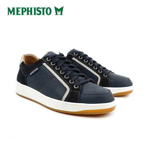 MEPHISTO men's genuine leather retro sneakers lace-up wear-resistant casual shoes HARRIS 9892/1580 (khaki) 40.5