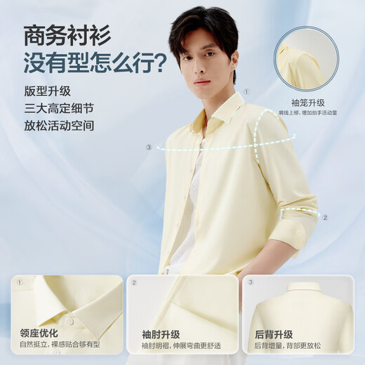 Chemise à manches longues à manches longues à manches à manches longues pour hommes sans repasser la chemise blanche à manches longues