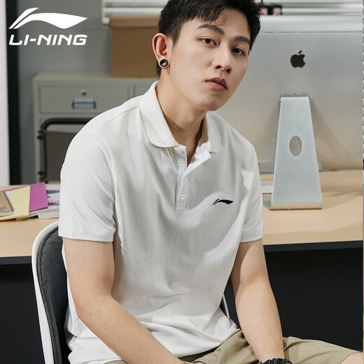 Li Ning lapel polo shirt men's short-sleeved clothes spring and summer new summer pure cotton casual breathable half-sleeved T-shirt men's T-shirt