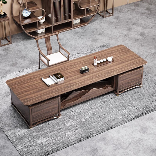 Kong Qiu Mingge North American ash boss desk new Chinese style executive desk general manager room chairman desk and chair combination president desk 2.2 meters boss desk