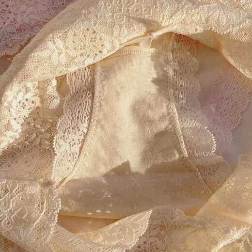 Ropa interior de satén francesa para mujeres con encaje de encaje de verano estilo delgado cómodo y sinuoso niña sin trazadas de cintura baja azul * 6195 * 1 tamaño único (165) (70-130Jin [Jin equivale a 0.5 kg])