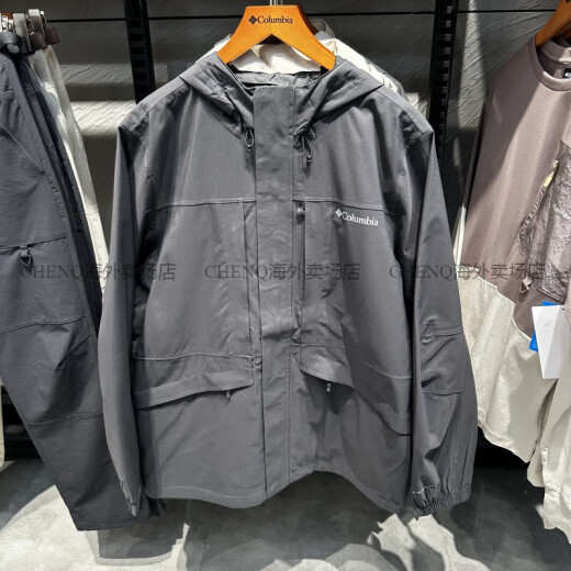 哥伦比亚（Columbia）25春夏新款男防风防水连帽单层夹克冲锋衣XE4839 XE4839011黑灰色 S
