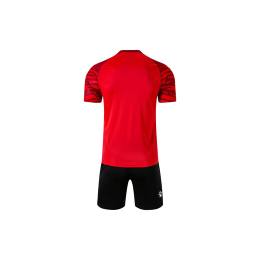 卡尔美（KELME） 条纹Logo印花V领短袖T恤舒适短裤运动训练透气足球套装 男女同款 白色 S