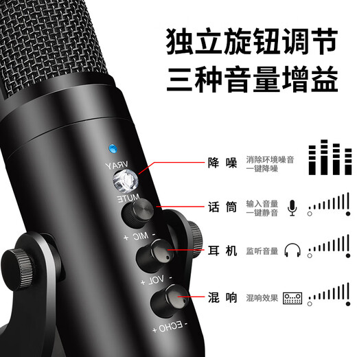 Wandi Core Upgrade Audiobook Special Recording Equipment Himalaya Dubbing Microphone Online Class K Singing Live Broadcast Microphone Mobile Computer USB Noise Reduction Conference Android Apple Pro Upgraded Version - Universal for Mobile Phones and Computers Professional Recording + Built-in Sound Card