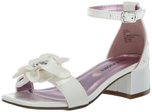Steve Madden Girls' Shoes Lessa High Heel Sandals, White White 13 Little Kid