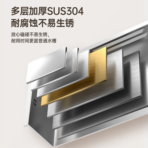 JMWU Xiaomi Grain Embossed Sink Large Single Slot SUS304 Stainless Steel Thickened Taichung Sink Home Kitchen Dish Basin 5.0 Thick Raindance Four-Speed Pullout + Desktop Control + Cup Washer Gun Gray 6845