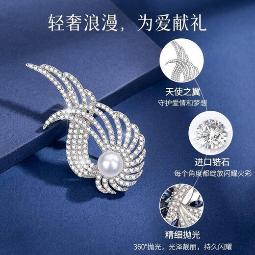 Mori brooch, high-end exquisite pearl brooch, anti-exposure corsage set, suit coat, high-end alloy pin accessories, T83 goddess brooch five-piece gift box set (gift box